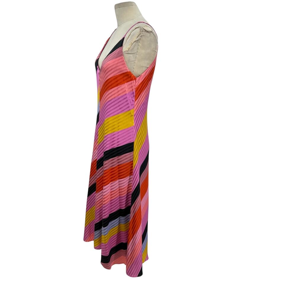 Stine Goya Gianna Dress Slip Midi Striped Silk Colorful Pink‎ Size Small - Picture 6 of 15